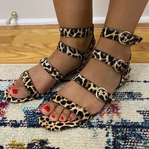LIKE NEW J.Crew Leopard Gladiator Sandals